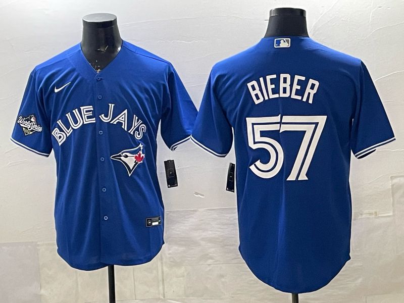 Men Toronto Blue Jays #57 Bieber Blue 2026 Nike Game MLB Jersey 003->->